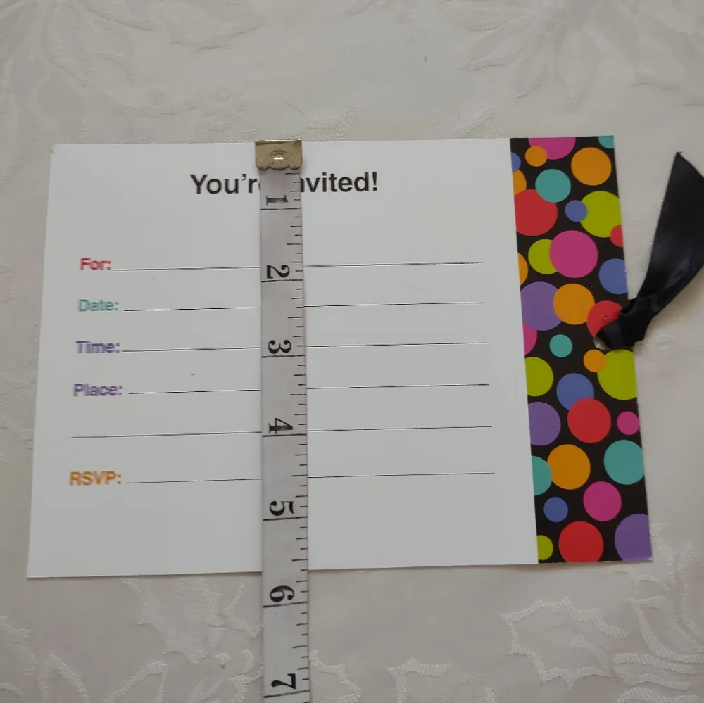 Celebrate 40th birthday large invitations silver card holder ribbon pull tab